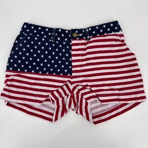 Chubbies Shorts Women's Size 2 Red White Blue Stars Stripes USA American Flag